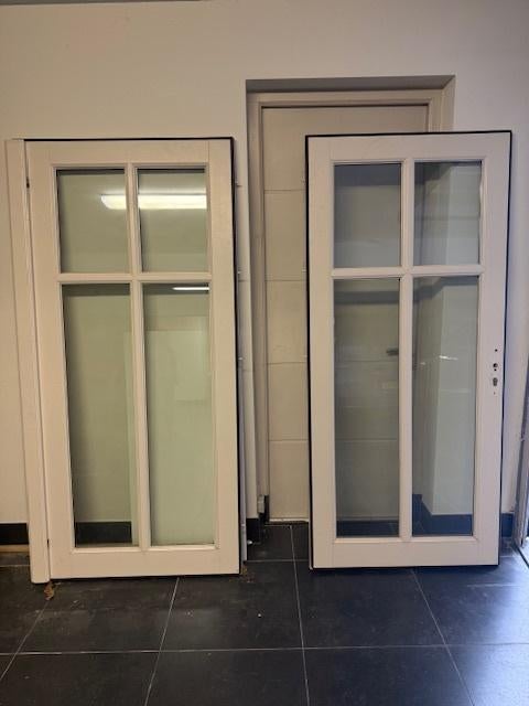 2 Buitendeuren  links & rechtse, met 3e deur.!!!, Gebruikt, Buitendeur, 200 tot 215 cm, Glas