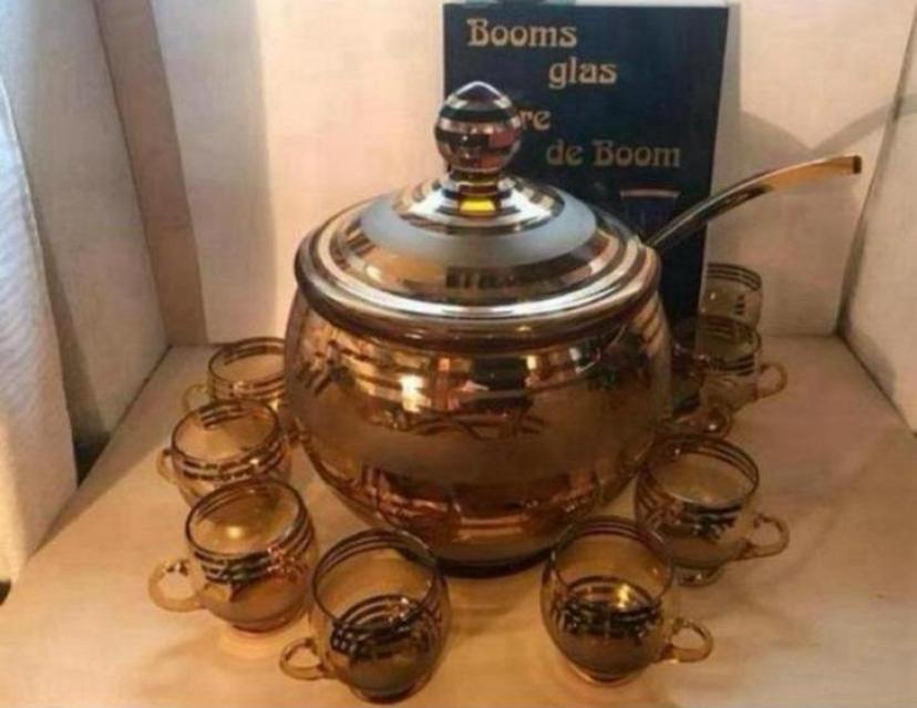 Booms , Antieke Bowlset met gouden banden 10 delig, Antiek en Kunst, Ophalen of Verzenden
