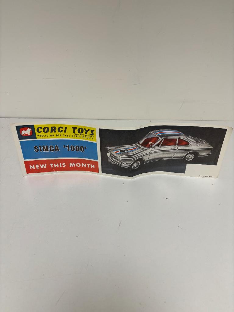 Corgi toys originele poster 1:43 uit de jaren 60 top staat, Ophalen of Verzenden, Zo goed als nieuw, Auto, Corgi