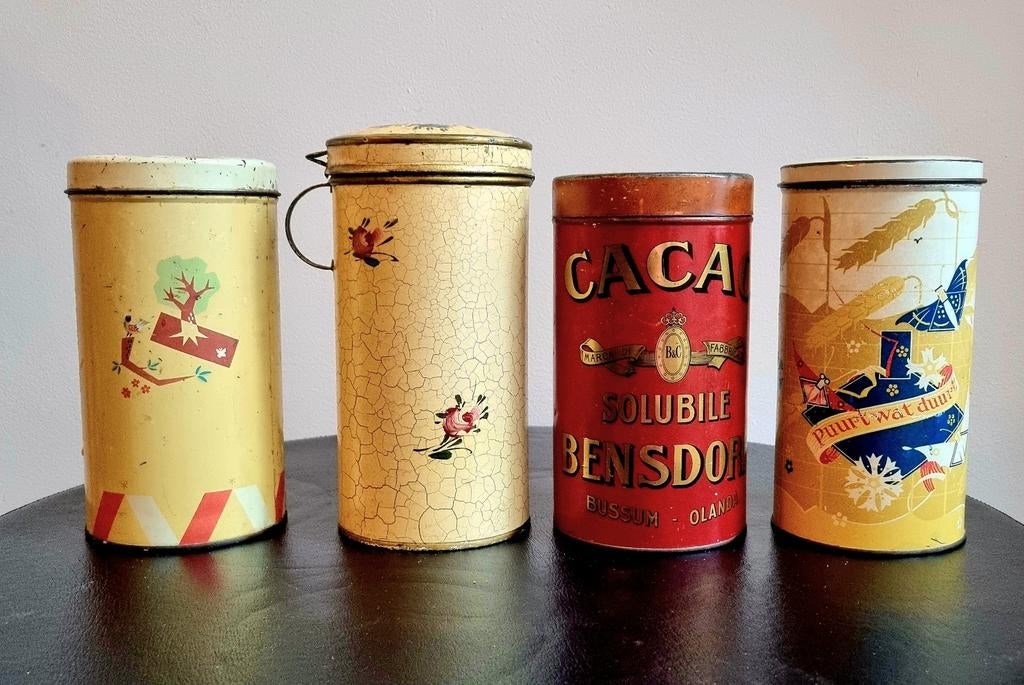 Vintage beschuitblikken / voorraadbussen, Antiek en Kunst, Ophalen of Verzenden