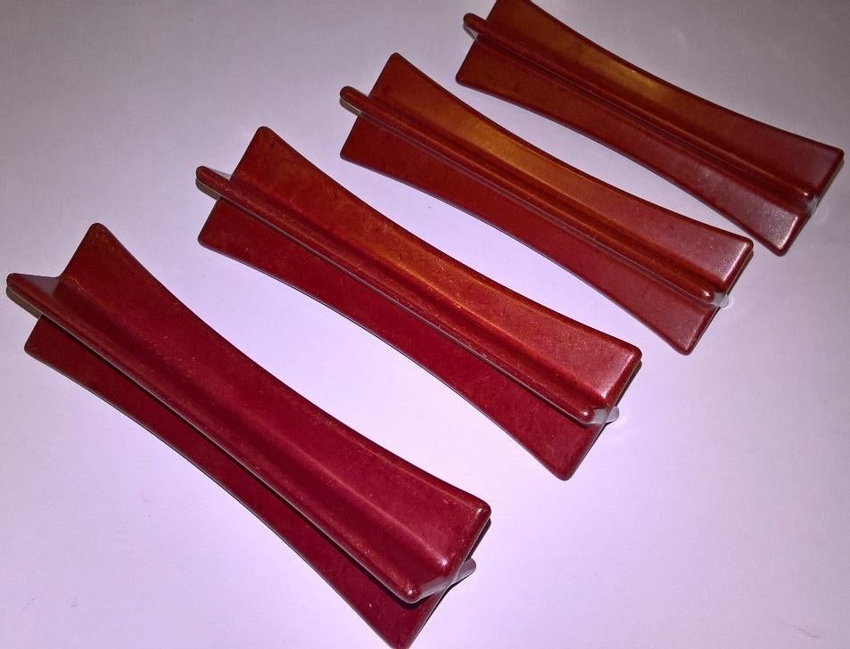 4 Messenleggers bakeliet, oud en gebruikt Ondoorzichtig, Verzenden