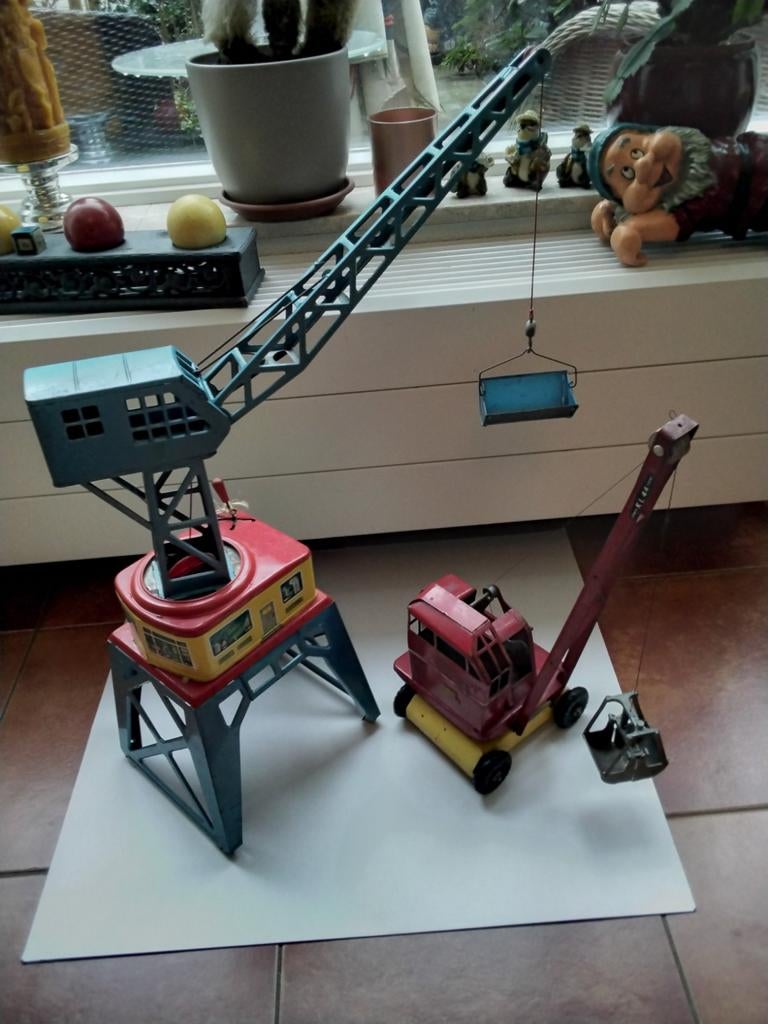 Vintage Kranen Blikken Speelgoed 1 met uurwerk + sleutel, Verzamelen, Speelgoed, Ophalen of Verzenden, Gebruikt