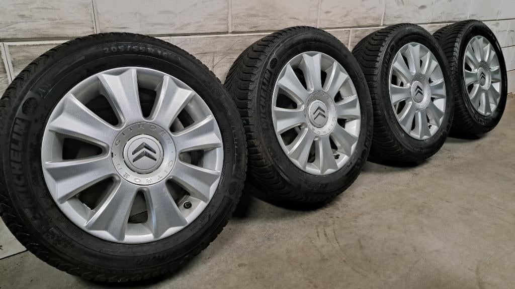 LM-velgen Citroen C4 Picasso C5 307 308 Berlingo 205/55/16, Auto-onderdelen, Banden en Velgen, Gebruikt, 16 inch, Banden en Velgen