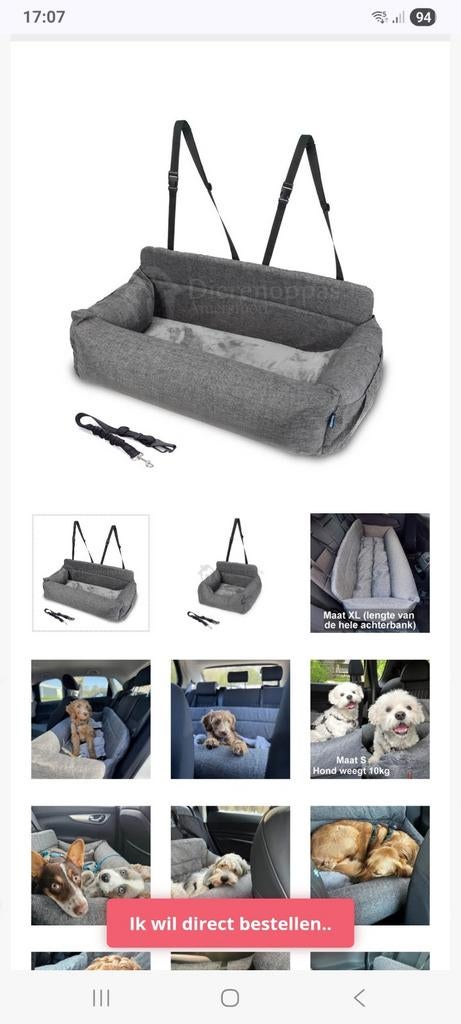 2 x hondenmand 1 voor binnen en 1 voor in de auto., Ophalen, Zo goed als nieuw