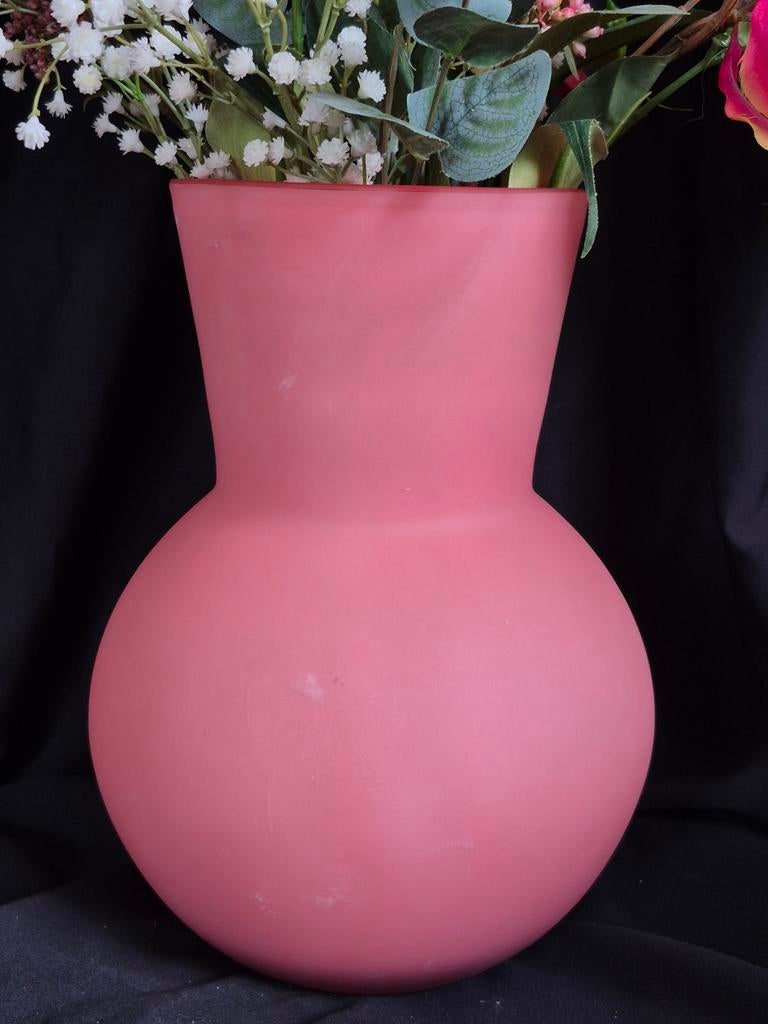 Hoornvaas des pots mat glas mondgeblazen, Overige kleuren, Ophalen of Verzenden, Minder dan 50 cm, Glas