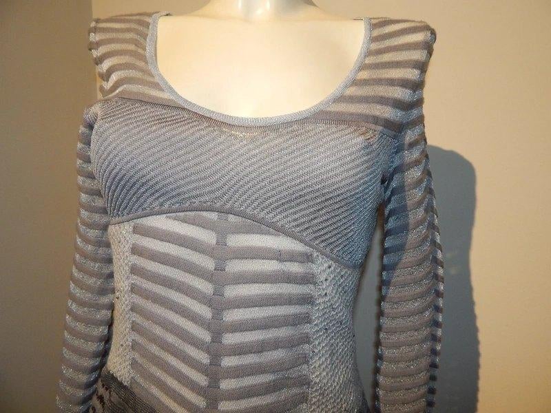 Missoni eerstelijns jurk zilver kleurig lovertjes voile dele, Verzenden, Zo goed als nieuw, Missoni, Maat 36 (S)