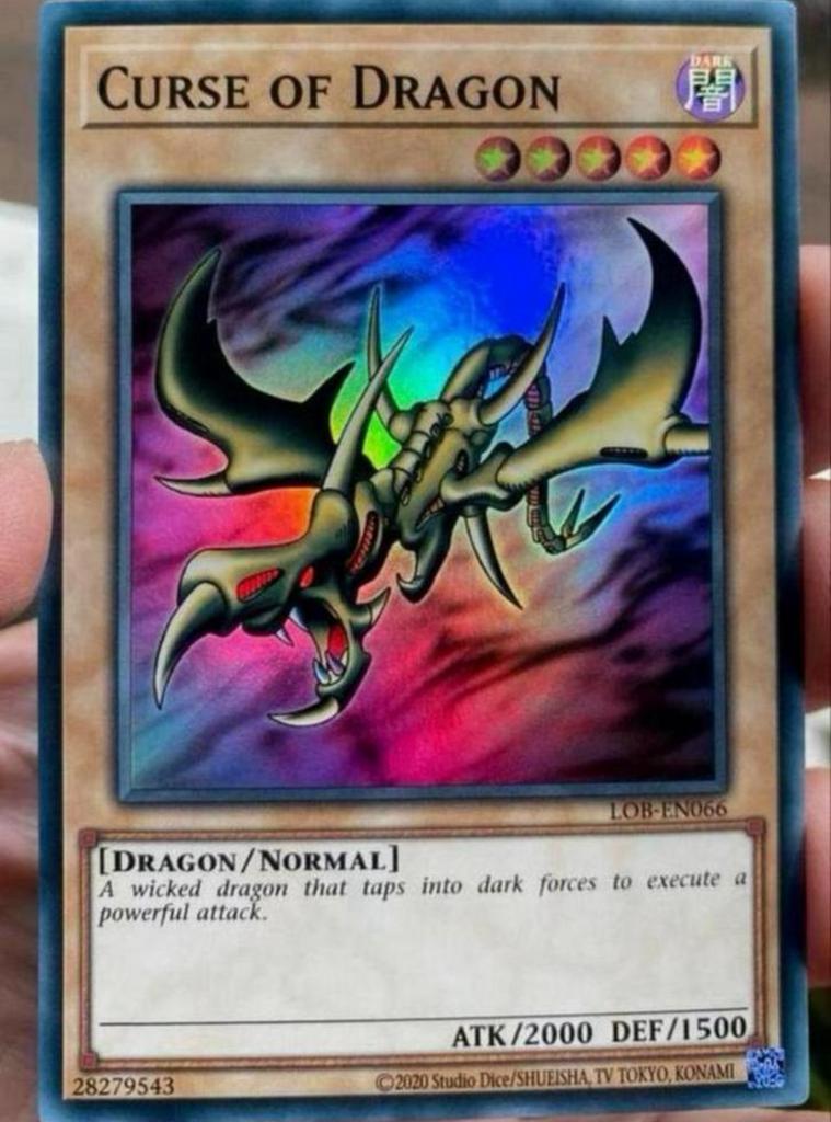 Yu-Gi-Oh! Curse of Dragon LOB Print !, Hobby en Vrije tijd, Verzamelkaartspellen | Yu-gi-Oh!, Verzenden, Zo goed als nieuw, Losse kaart