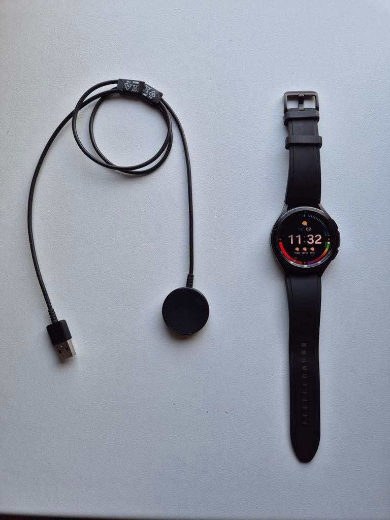 Samsung Galaxy Watch4 Classic 46mm, Sieraden, Tassen en Uiterlijk, Smartwatches, Zo goed als nieuw, Android, Zwart, Afstand, Calorieverbanding