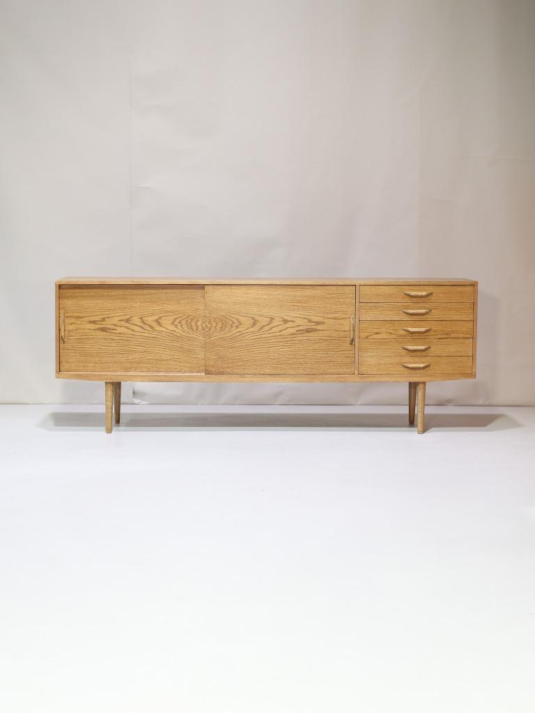 Dressoir lowboard eiken Deens vintage, Ophalen, Met deur(en), -, -