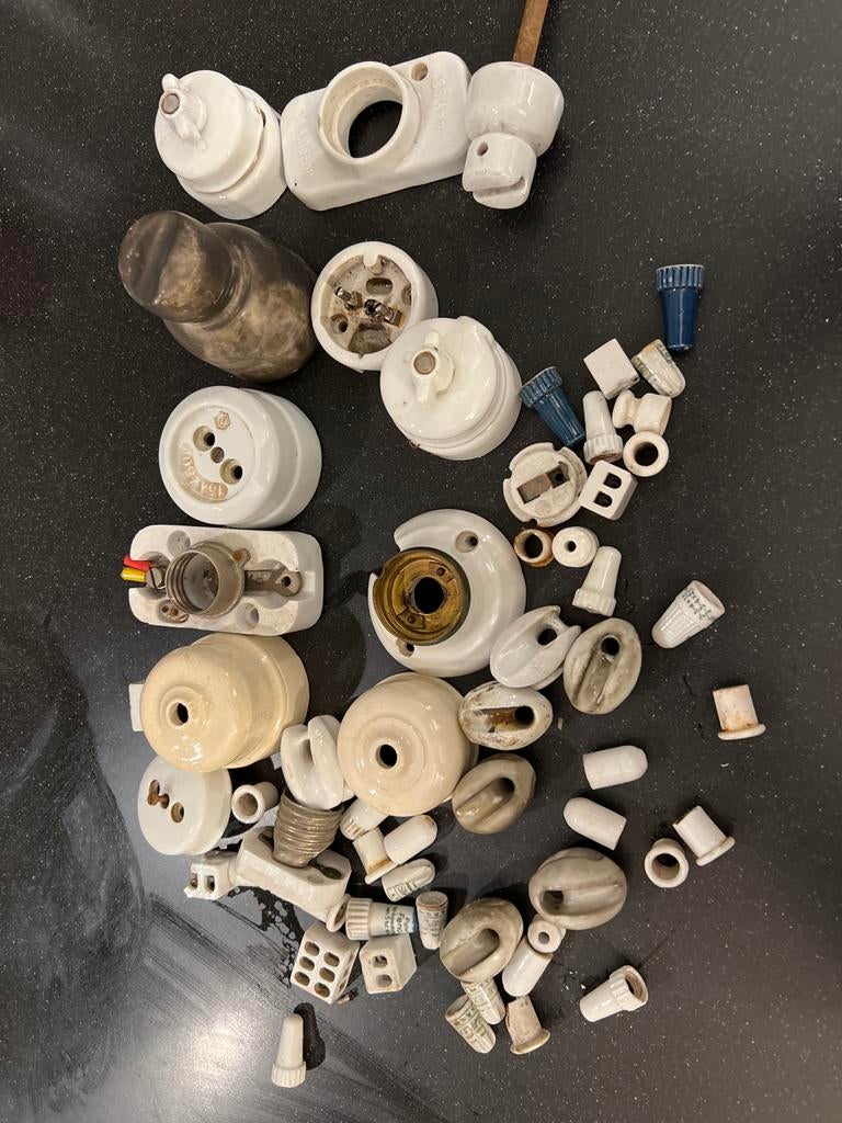 Antieke Elektrische Onderdelen, Schakelmateriaal -, Ophalen of Verzenden, Gebruikt, Schakelaar