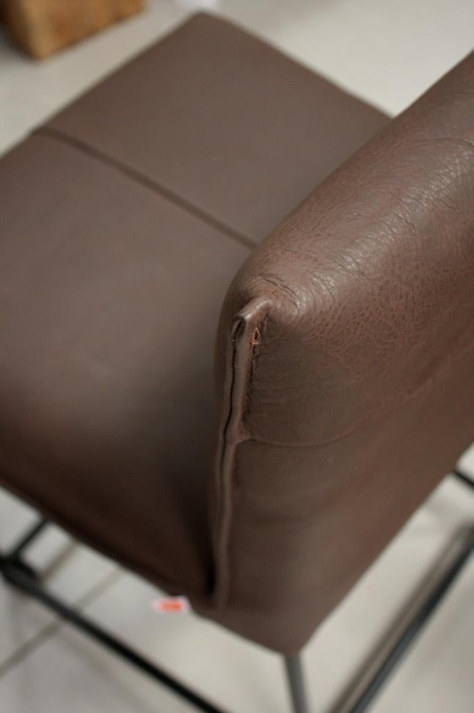 4 luxe barstoelen Forward Jess Design leer met wieltjes, Ophalen, Met voetsteun, 60 tot 90 cm, Zo goed als nieuw