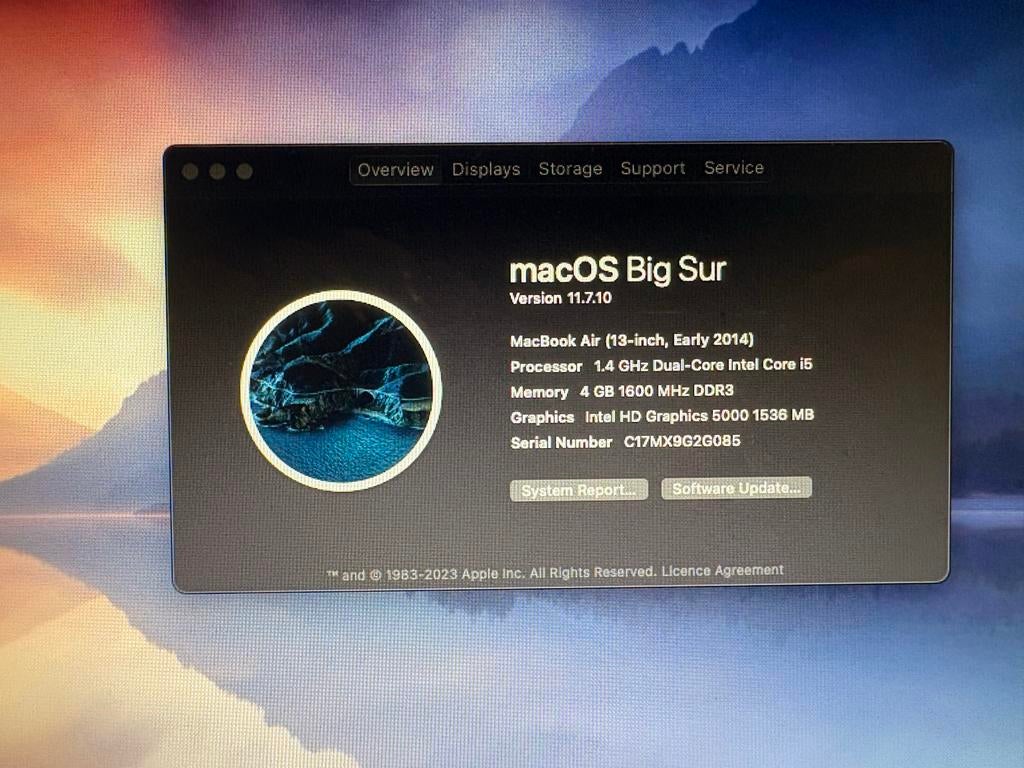 Macbook Air 2014, Computers en Software, Apple Macbooks, Ophalen, Qwerty, 13 inch, Minder dan 2 Ghz