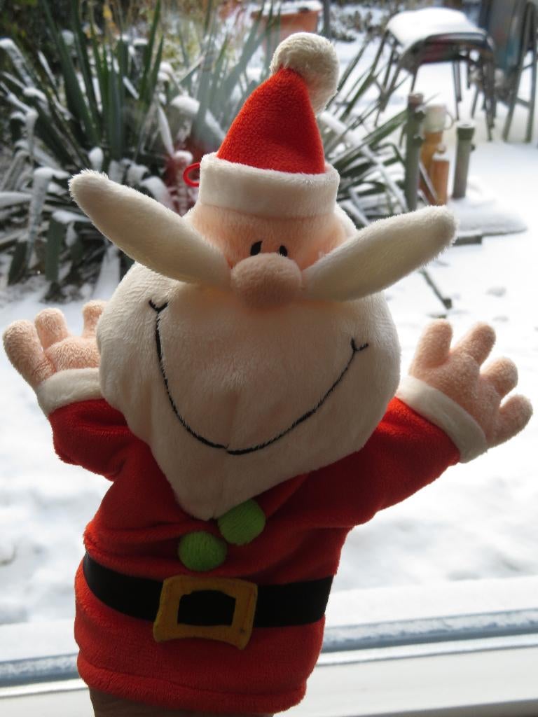 Handpop Kerstman met grote snor van AH merk Merison, Ophalen of Verzenden, Gebruikt, Overige typen