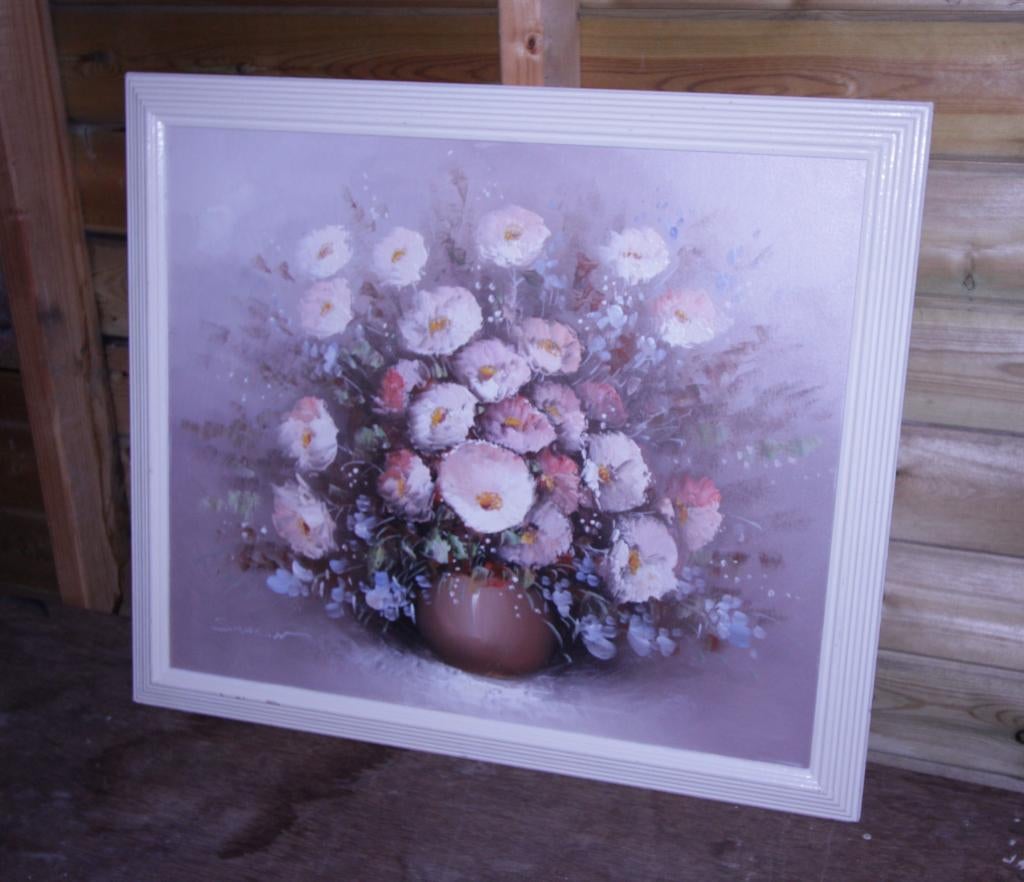 Fraai schilderij (bloemen), Huis en Inrichting, Woonaccessoires | Schilderijen, Tekeningen en Foto's, Ophalen, Gebruikt, 50 tot 75 cm