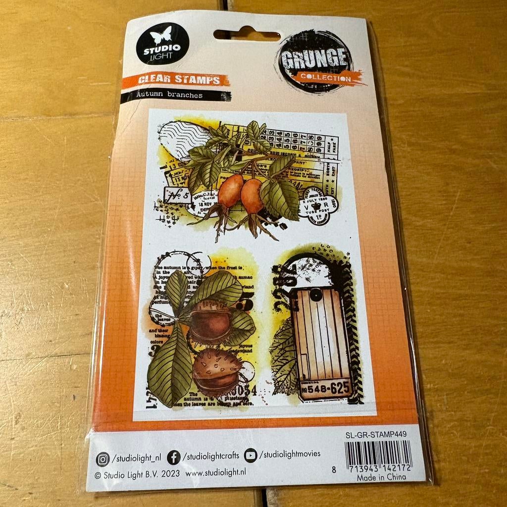 Grunge stempel nieuw autumn branches, Ophalen of Verzenden, Zo goed als nieuw, Clearstamp