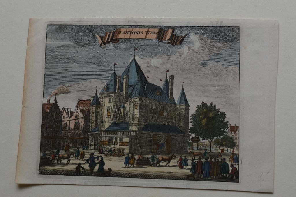 AMSTERDAM St. ANTONIS WAAG NIEUWMARKT Kopergravure 1693 G54, Verzenden
