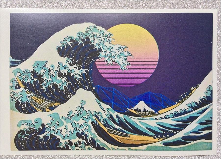 Kanagawa Wave Synthwave Vaporwave Retro Vinyl STICKER, Ophalen of Verzenden, Nieuw, Bedrijf of Vereniging