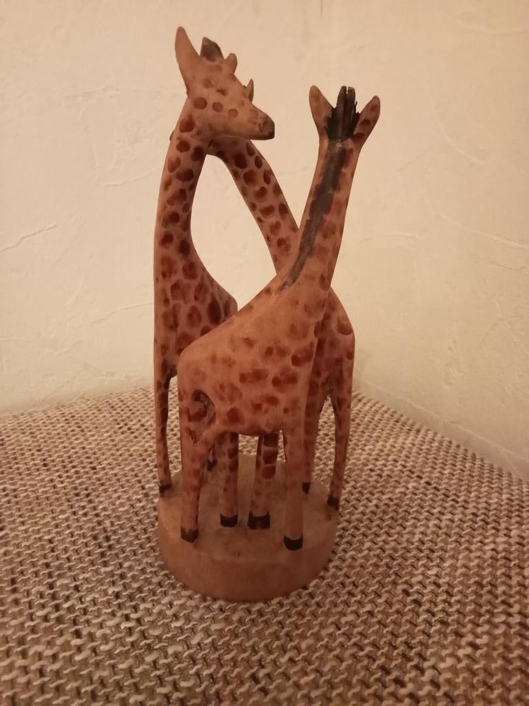 Houten Giraffe Handwerk - 21 cm, Antiek en Kunst, Ophalen of Verzenden