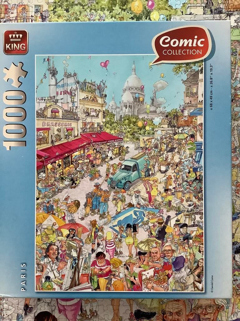 King comic legpuzzel parijs met 1.000 Stukjes compleet, Ophalen of Verzenden, 500 t/m 1500 stukjes, Zo goed als nieuw, Legpuzzel