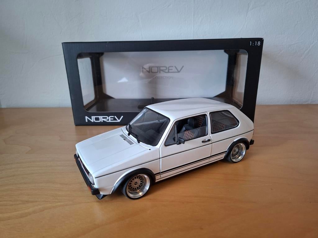 Norev VW Golf 1 GTI 1978 1:18 BBS Velgen, Ophalen of Verzenden, Zo goed als nieuw, Auto, Norev