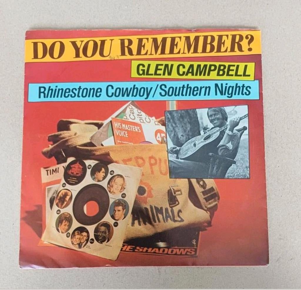 Glen Campbell  - Rhinestone Cowboy/Southern Nights, Cd's en Dvd's, Vinyl Singles, Gebruikt, 7 inch, Single, Ophalen of Verzenden