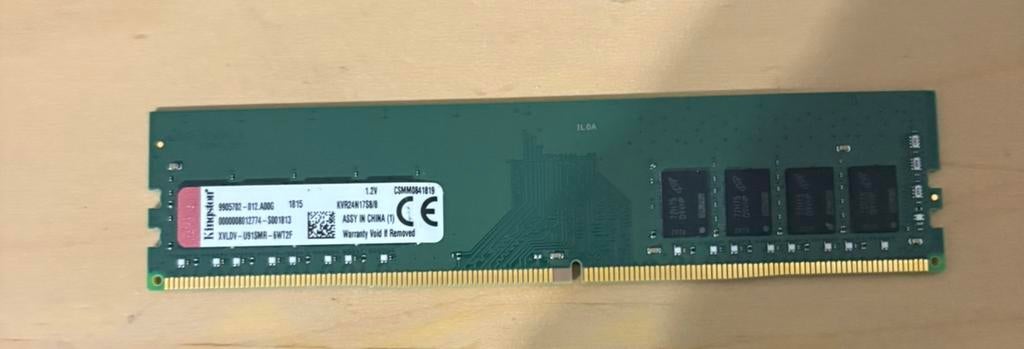 Kingston Technology ValueRAM 8GB DDR4 2400MHz, Computers en Software, RAM geheugen, Ophalen, DDR4, 8 GB, Zo goed als nieuw