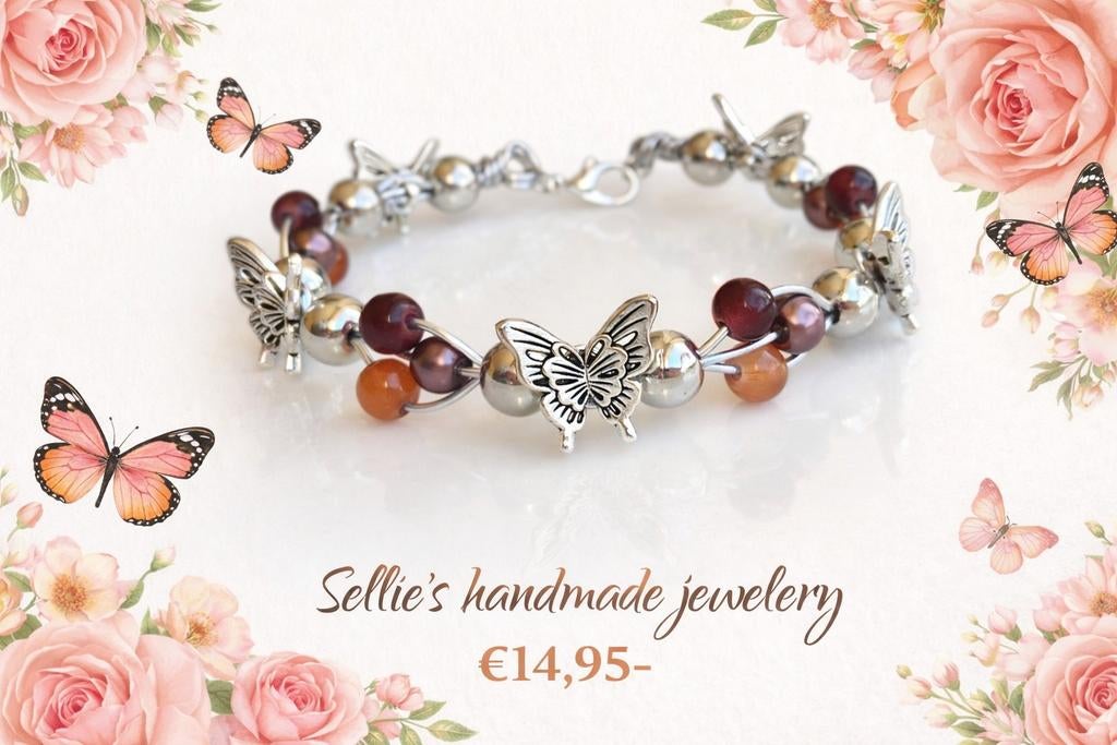 🦋 Sellie's handmade jewelery 🦋, Ophalen of Verzenden, Nieuw, Overige materialen, Met bedels of kralen