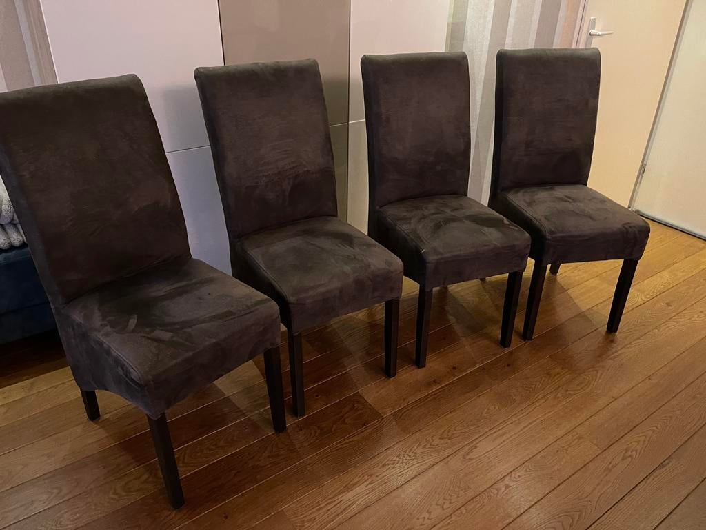 4 mooie eetkamerstoelen, Huis en Inrichting, Stoelen, Ophalen, Bruin, Leer, Zo goed als nieuw