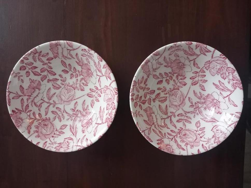 Churchill Pink Peony Roze Pioenroos 2 schaaltjes, Ophalen of Verzenden