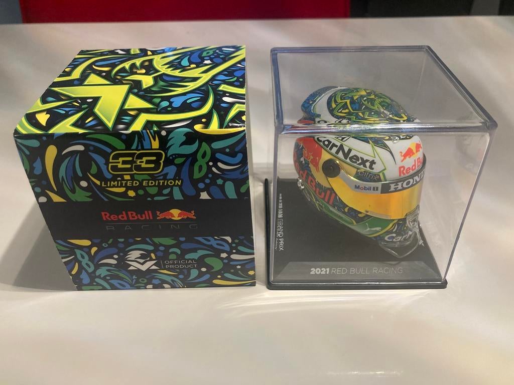 Max Verstappen helm 1/4 brazilian gp 2021, Verzamelen, Ophalen of Verzenden, Nieuw, Formule 1