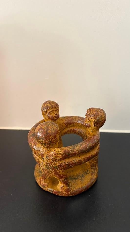 Aardewerk beeld Circle of life / vriendschap Mexico keramiek, Antiek en Kunst, Ophalen of Verzenden