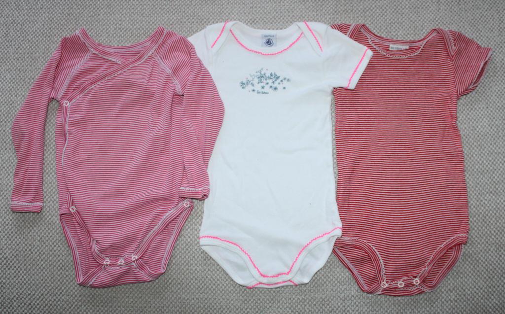 3 rompers van Patit Bateau 12m / 74 cm, Nacht- of Onderkleding, Gebruikt, Meisje, Ophalen of Verzenden