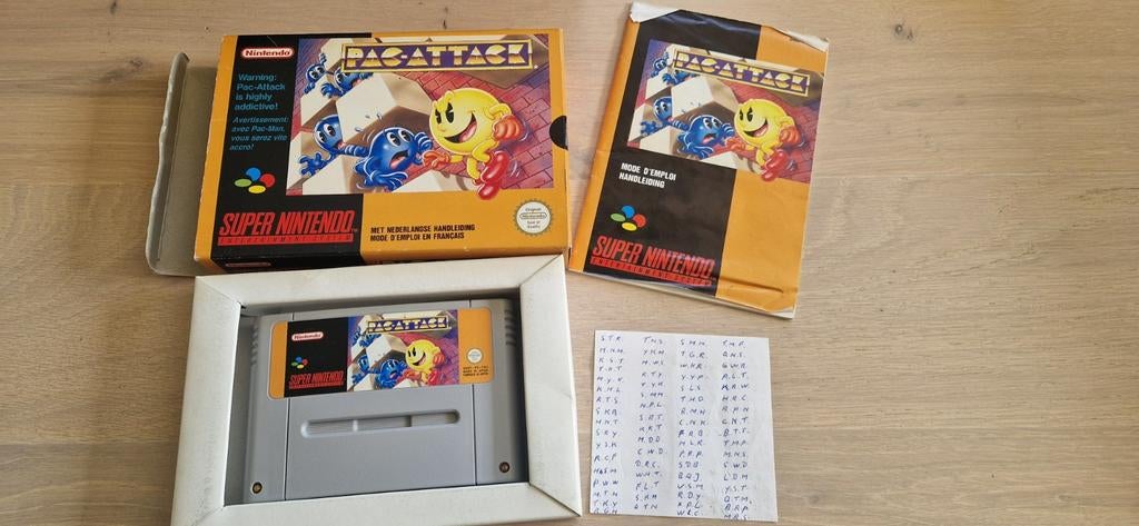 Pac-Attack Super Nintendo met boekje, doos en codes, Spelcomputers en Games, Games | Nintendo Super NES, 1 speler, Ophalen of Verzenden