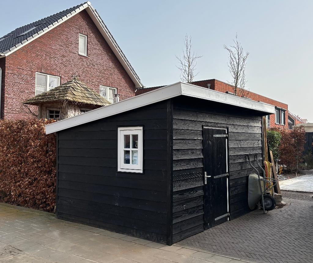 Houten Schuur 3,20 x 4,00 (Berging Houtskelet HSB Douglas), Ophalen, Gebruikt, Hout, Fietsenberging