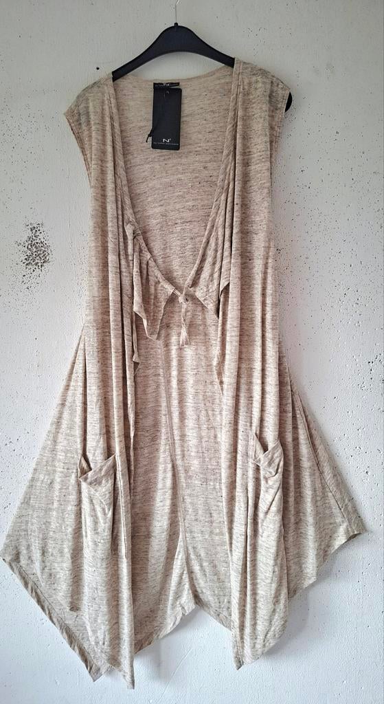 Lang Naturel Linnen Nor By Denmark Vest/Gilet Mt M/50, Kleding | Dames, Beige, Nieuw, Ophalen of Verzenden, Jasje of Colbert