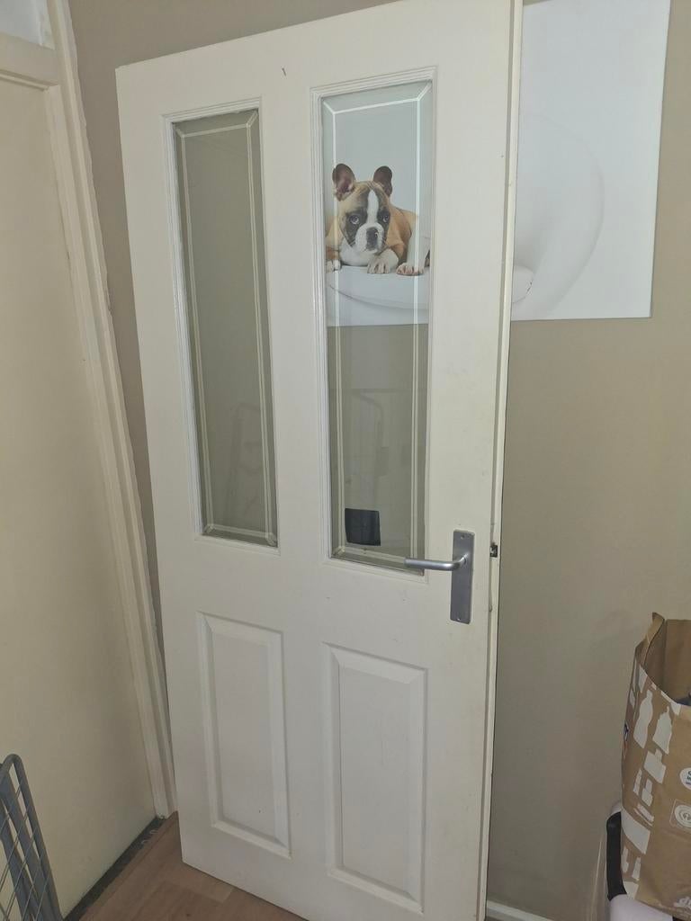 Opdekdeur 83 x 201cm, Doe-het-zelf en Verbouw, Deuren en Horren, Ophalen, Gebruikt, Binnendeur, 200 tot 215 cm