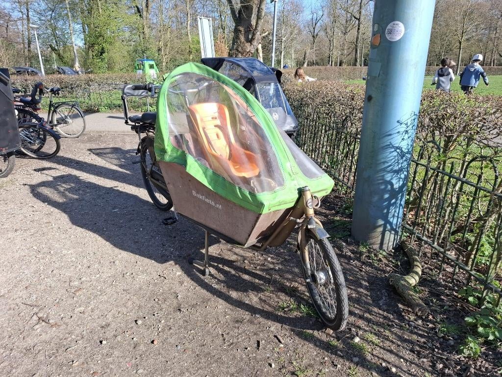 Originele Bakfiets Cargo Bike Long – Incl. Tent & Bankje, Ophalen, Gebruikt, 4 kinderen of meer, Huif