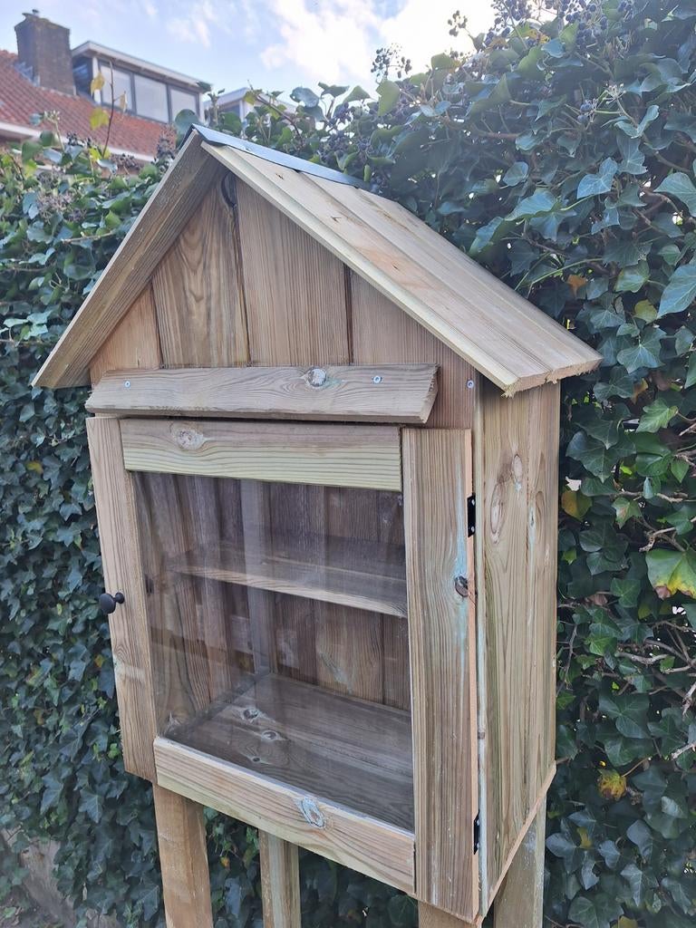 Leuke Mini Bieb / Boekenkastje voor buiten, Ophalen, Nieuw, Minder dan 100 cm, Grenenhout