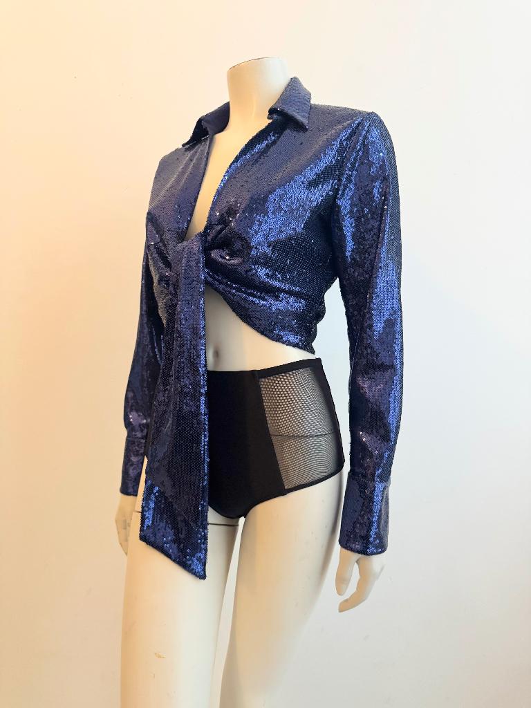 Reiss glitter wikkel top 38, Maat 38/40 (M), Blauw, Ophalen of Verzenden, Zo goed als nieuw