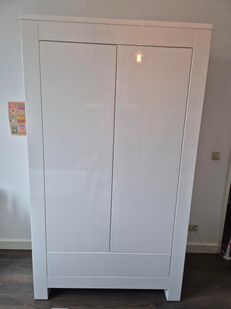 Alaska hoogglans kledingkast 2 deurs wit, Ophalen, 50 tot 70 cm, 105 cm of meer, 100 cm of meer