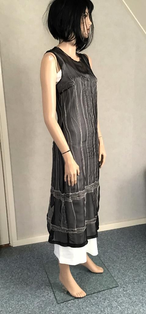 Zijden schort / overgooier mét onderjurk, Summum, Zwart, Ophalen of Verzenden, Zo goed als nieuw