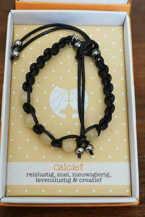 Gevlochten armbandje met Calciet, Nieuw, Ophalen of Verzenden, Nvt, Nvt