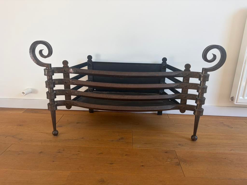 Gietijzeren haardrooster, Ophalen, Zo goed als nieuw, Vrijstaande haard, Houthaard