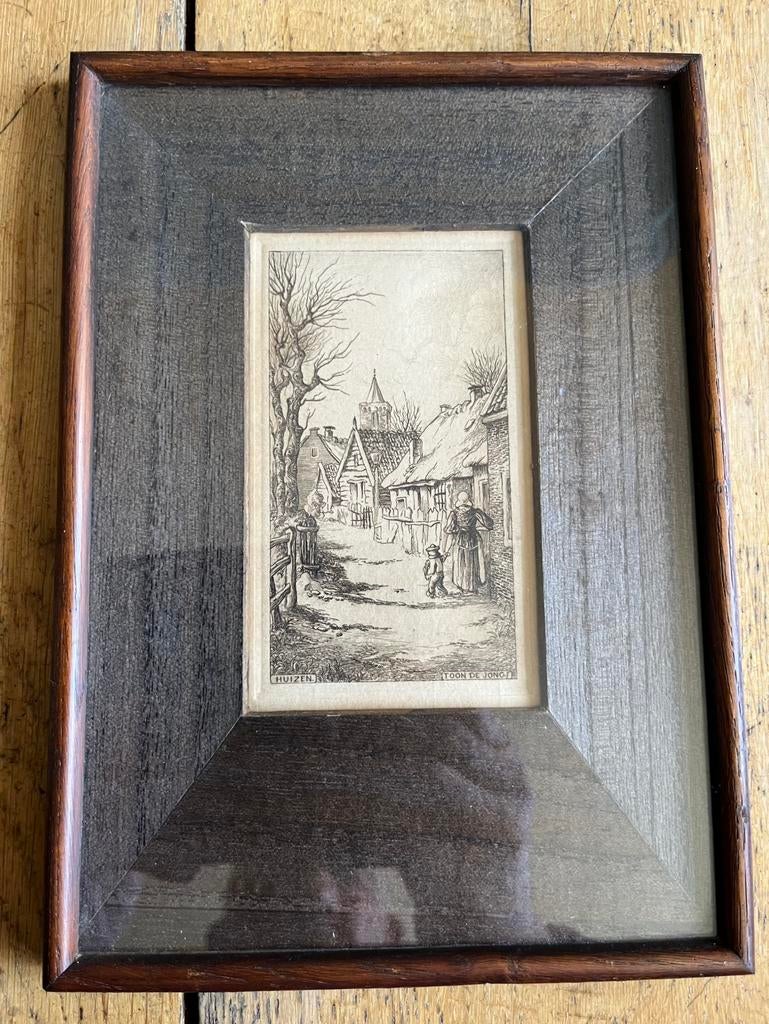 Toon de Jong ets, Dagelijks leven, Ophalen of Verzenden, Origineel, 1950 - 1999