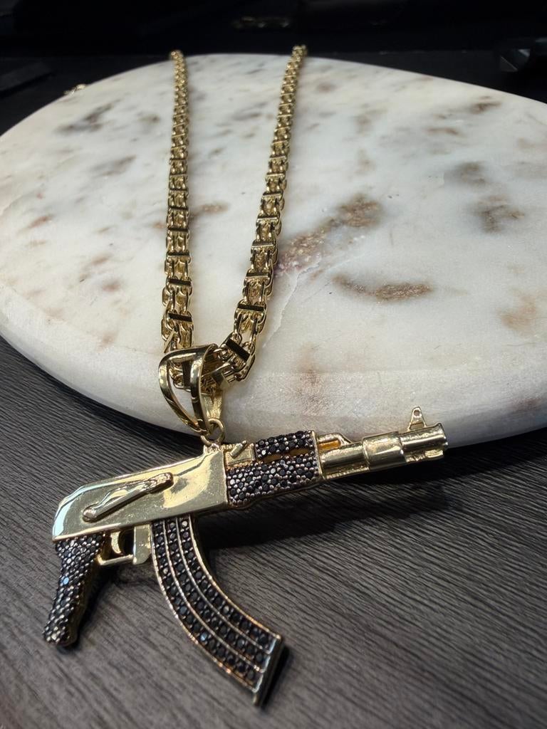 14k magnum ketting met hanger, Ophalen of Verzenden, Zo goed als nieuw, Goud, Met hanger