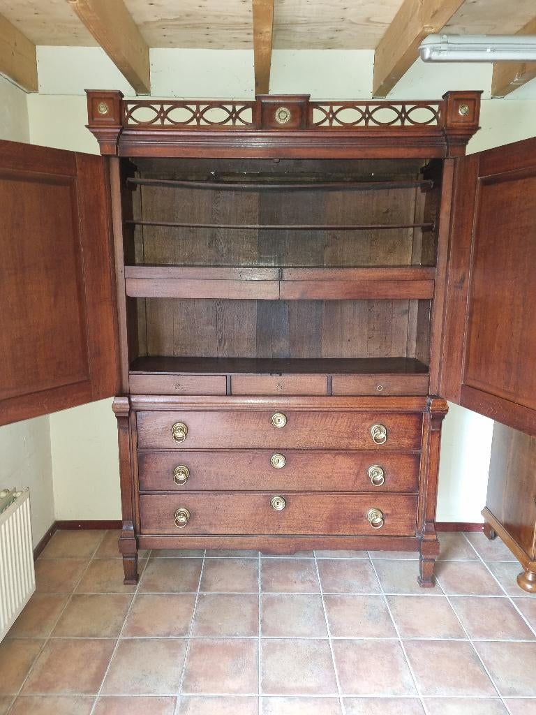 Antiek Eiken Empire Hekjes Kabinet, Antiek en Kunst, Ophalen