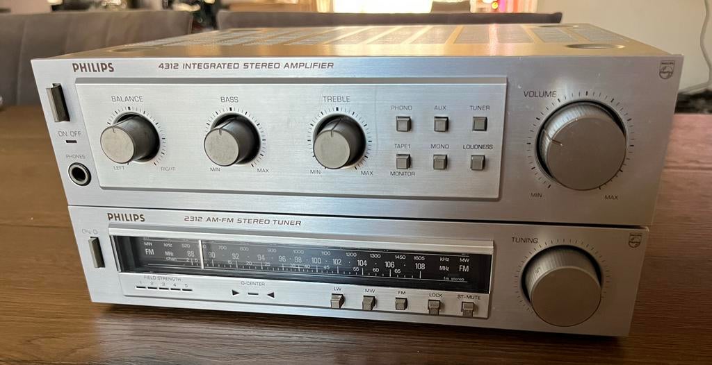 Philips 4312 versterker + 2312 tuner, Ophalen of Verzenden, Philips