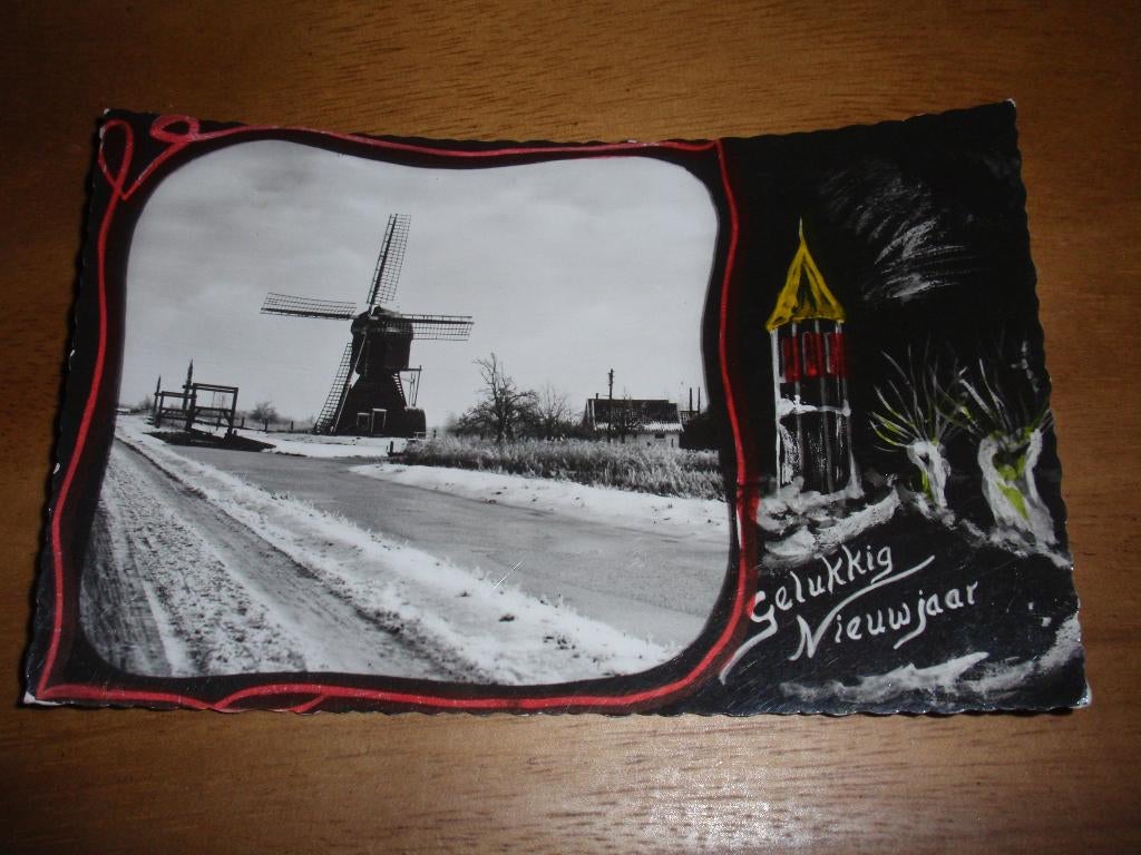 Molen bij Tienhoven  Nieuwjaar Winter, Verzenden, 1940 tot 1960, Gelopen, Utrecht