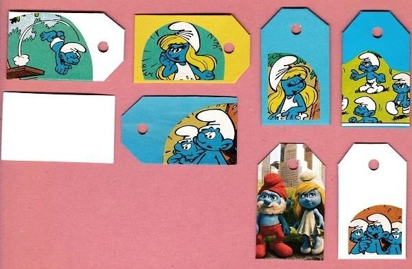 0152) smurfen labeltjes, Ophalen of Verzenden, Zo goed als nieuw