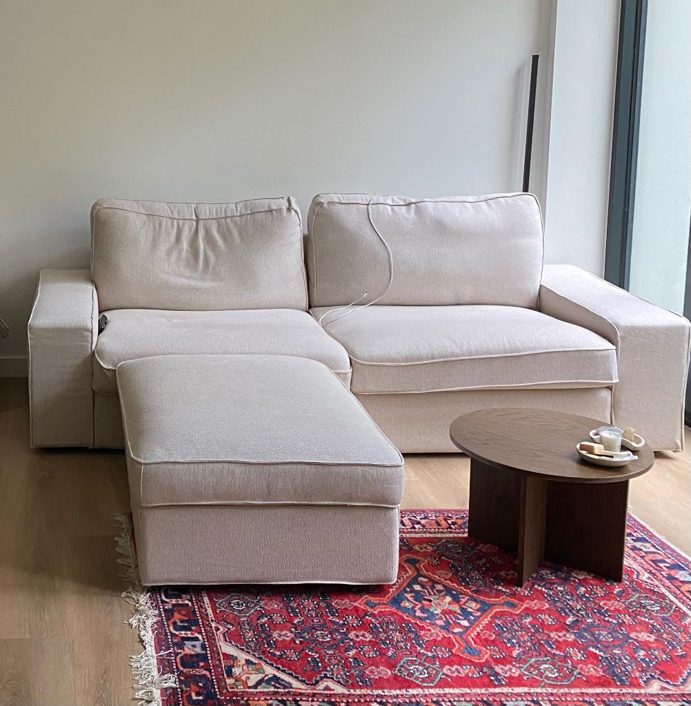 IKEA KIVIK 3-zits bank met voetenbank, Ophalen, Gebruikt, 125 cm of meer, 125 cm of meer